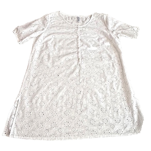 Gap Body Women's 100% Cotton Eyelet Button Up Tunic Top; White; Size Large - Picture 1 of 6